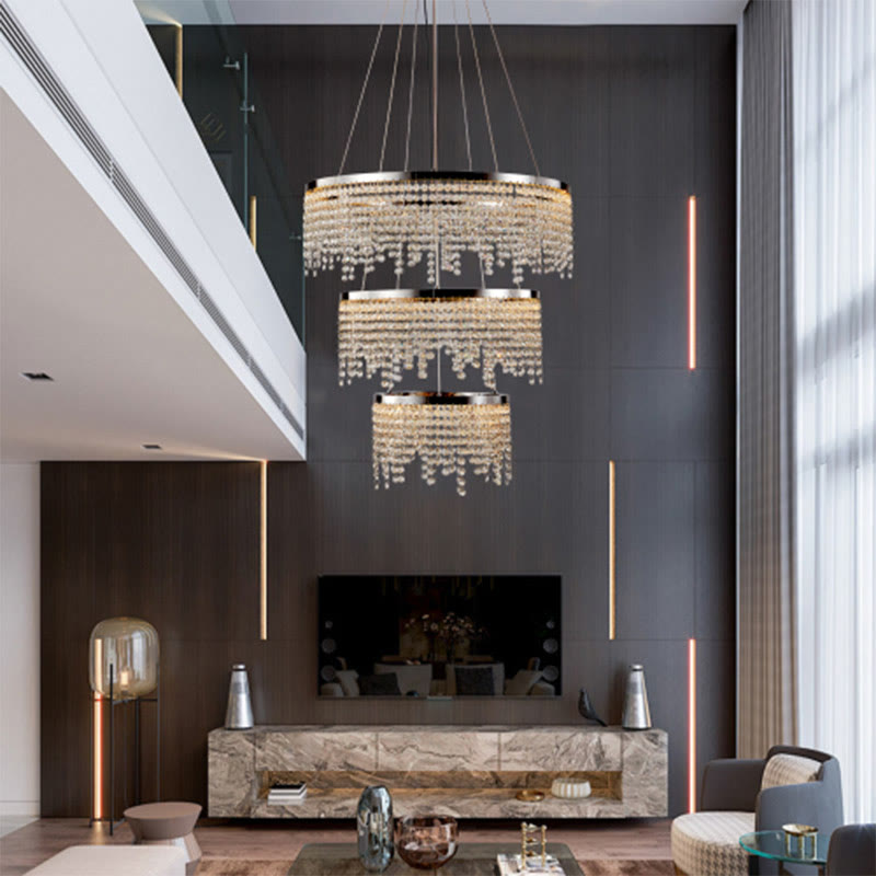 23.6-inch Three-layer Fancy Crystal Chandelier - image 4