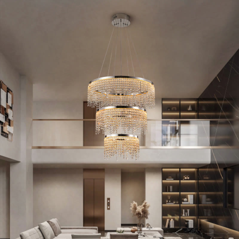 23.6-inch Three-layer Fancy Crystal Chandelier - image 2