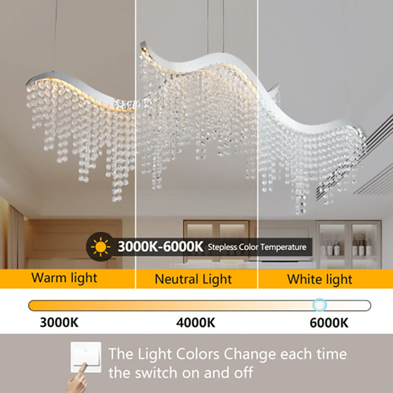 36.2-inch Dangling Wave Crystal Chandeliers  - image 5