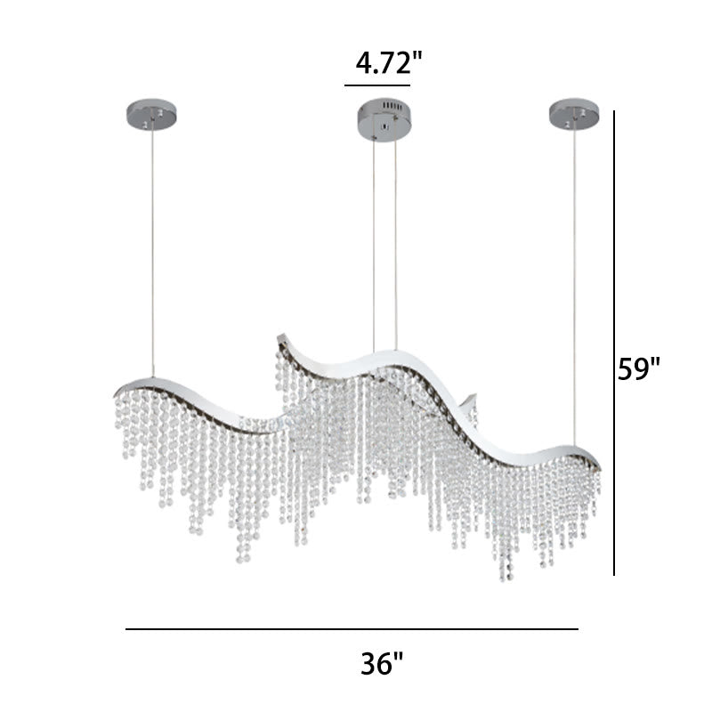 36.2-inch Dangling Wave Crystal Chandeliers  - image 8