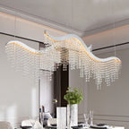 36.2-inch Dangling Wave Crystal Chandeliers  - White - image 0