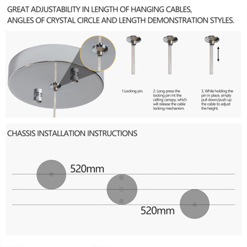 36.2-inch Dangling Wave Crystal Chandeliers  - image 7