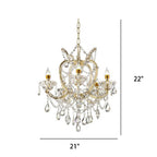22-inch Gold Luxury Crystal 5-light Led Pendant Lamp - image 7