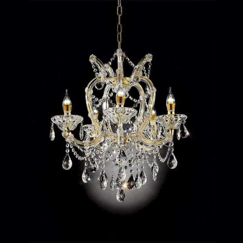 22-inch Gold Luxury Crystal 5-light Led Pendant Lamp - image 6