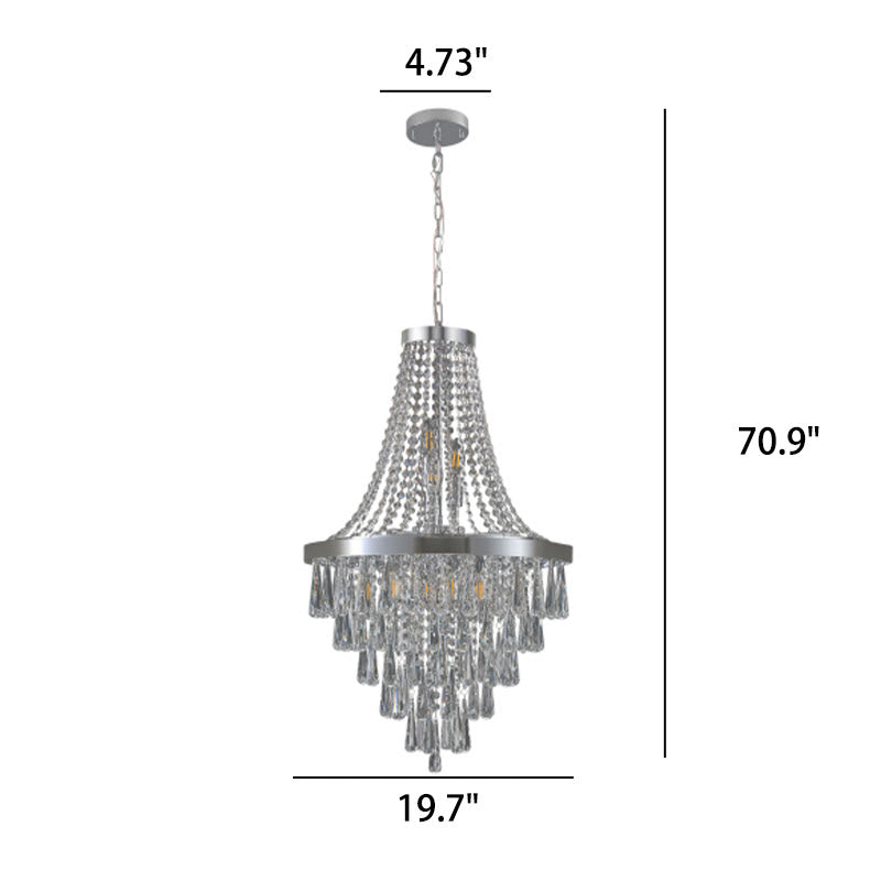 Large Chromium Color Crystal Chandelier