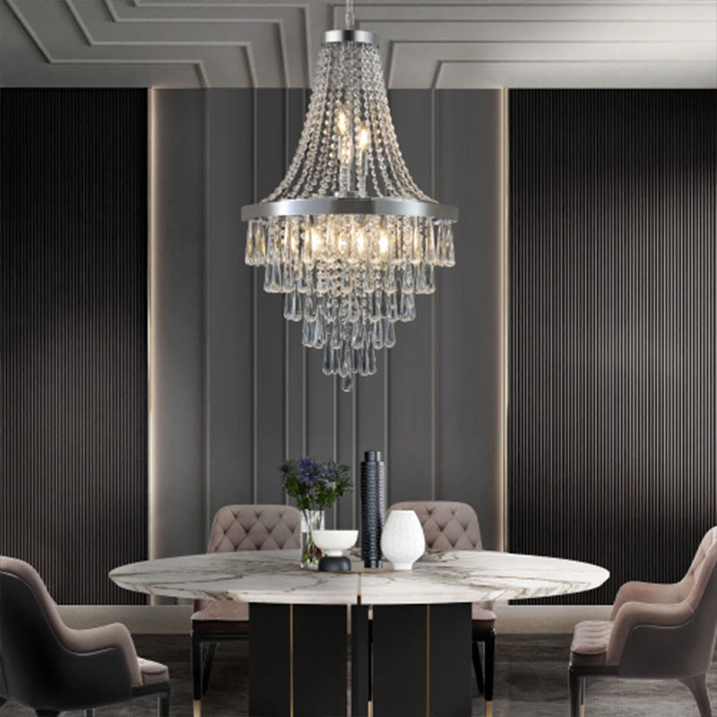 Large Chromium Color Crystal Chandelier