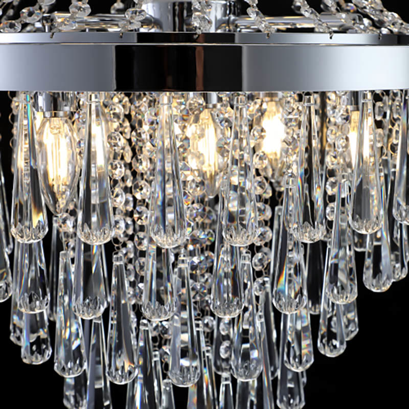 Large Chromium Color Crystal Chandelier