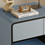 Solid Wood Open Storage Saddle Leather Nightstand - image 4