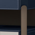 Creative Solid Wood Saddle Leather Nightstand 17.72" - image 3