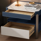 Creative Solid Wood Saddle Leather Nightstand 17.72" - image 2