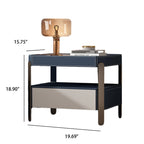 Creative Solid Wood Saddle Leather Nightstand 17.72" - image 7