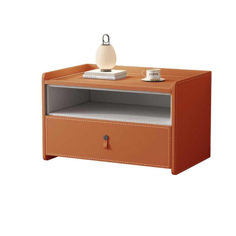 Large Size Solid Wood Saddle Leather Nightstand - image 1