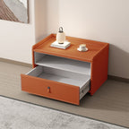 Large Size Solid Wood Saddle Leather Nightstand - image 2