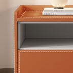Large Size Solid Wood Saddle Leather Nightstand - image 5