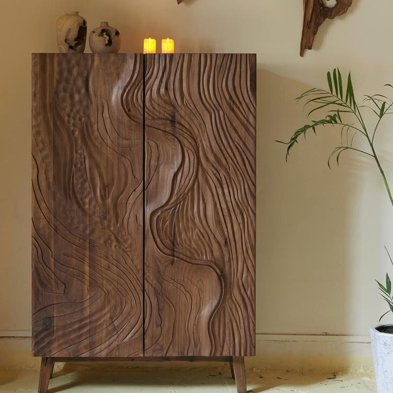 Mid-century Sideboard Entrance Storage Cabinet - W34.65" X D14.57" X H53.15" - image 0