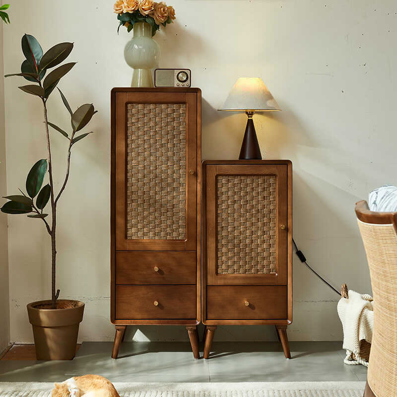 Solid Wood Retro Chest Of Drawers Storage Cabinet