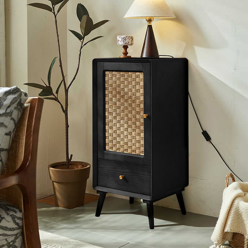 Solid Wood Retro Chest Of Drawers Storage Cabinet - Black - H34.65" - image 12