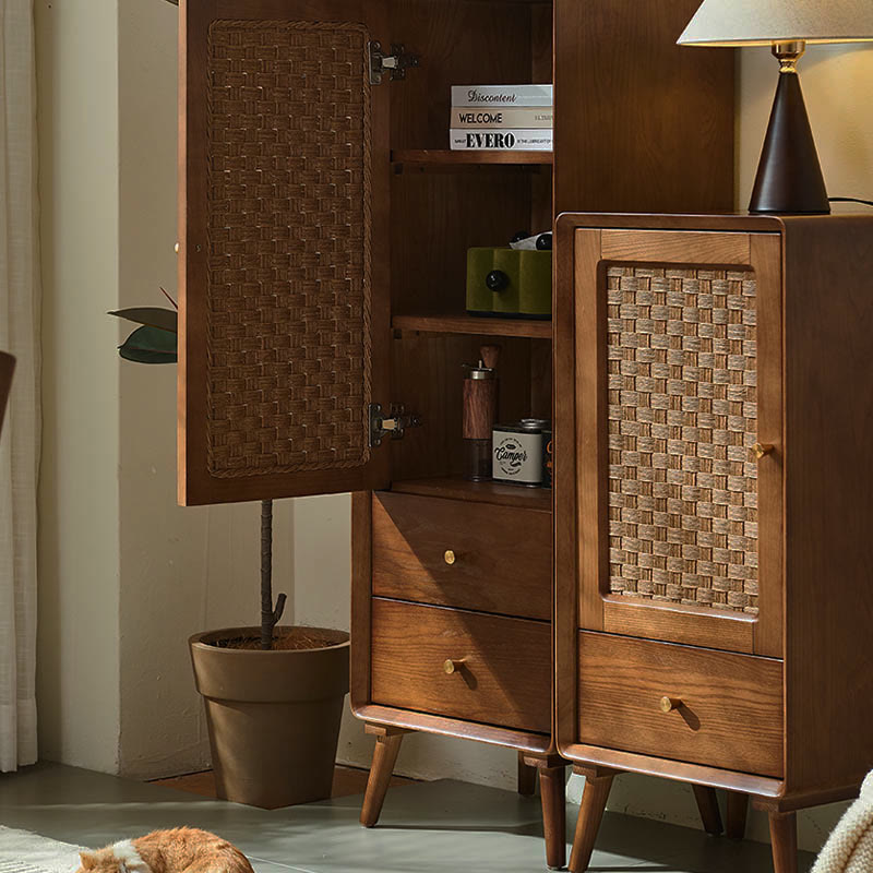 Solid Wood Retro Chest Of Drawers Storage Cabinet