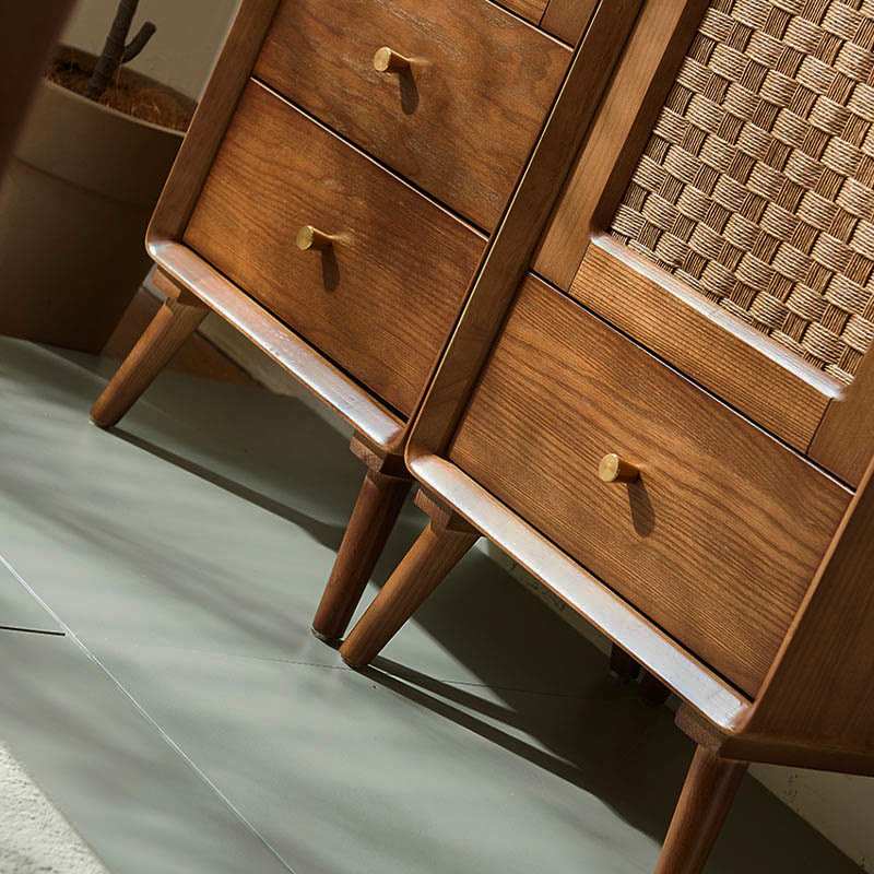 Solid Wood Retro Chest Of Drawers Storage Cabinet