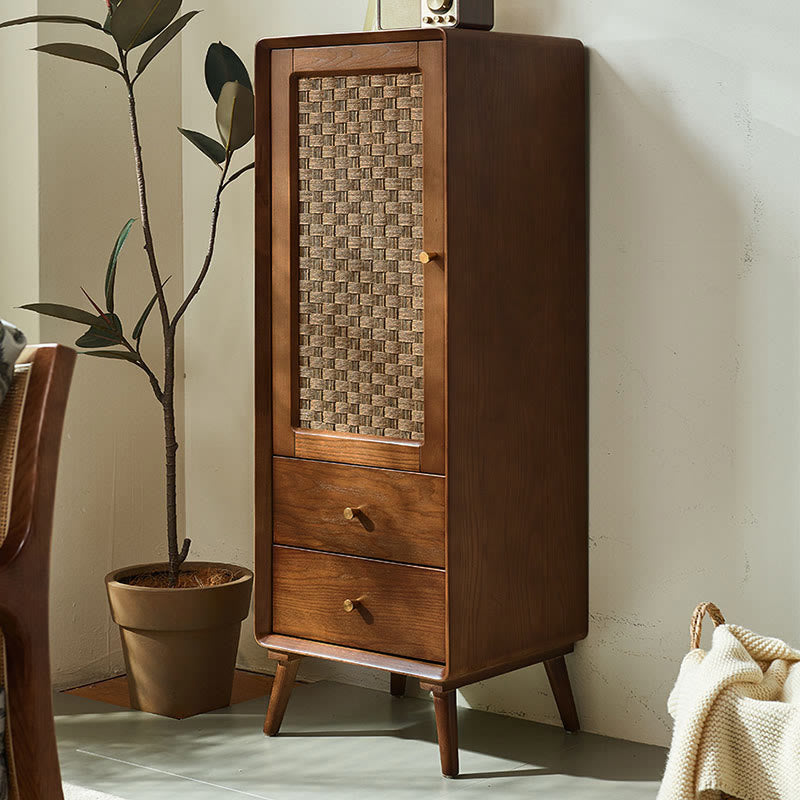 Solid Wood Retro Chest Of Drawers Storage Cabinet - Walnut - H47.24" - image 3
