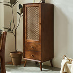 Solid Wood Retro Chest Of Drawers Storage Cabinet - Walnut - H47.24" - image 3