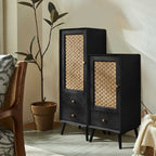 Solid Wood Retro Chest Of Drawers Storage Cabinet - Black - H34.65"+H47.24" - image 11