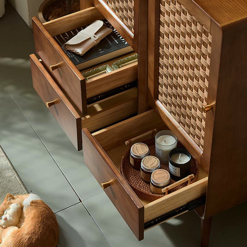 Solid Wood Retro Chest Of Drawers Storage Cabinet