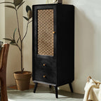 Solid Wood Retro Chest Of Drawers Storage Cabinet - Black - H47.24" - image 13