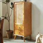 Solid Wood Retro Chest Of Drawers Storage Cabinet - Cherry wood - H47.24" - image 15