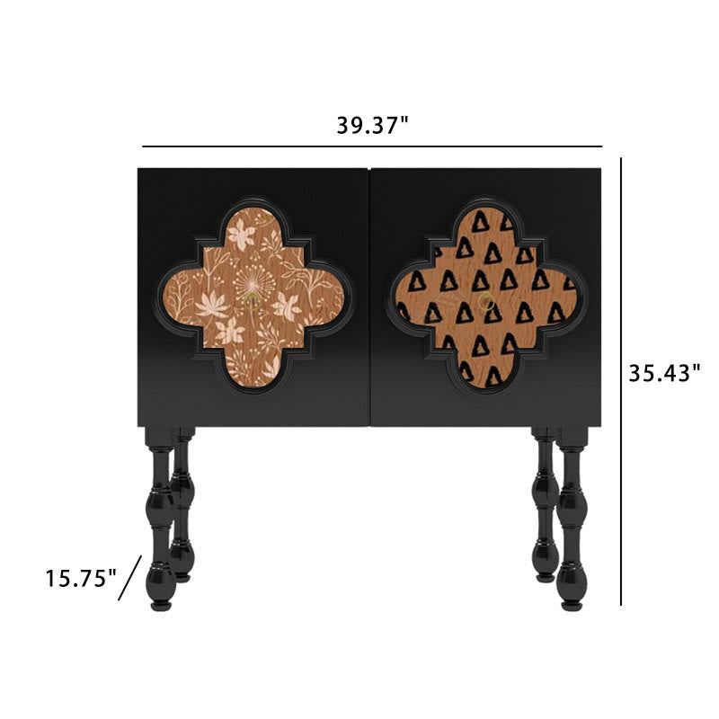 Solid Wood Retro Pattern Storage Cabinet - image 7