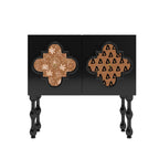 Solid Wood Retro Pattern Storage Cabinet - image 1