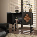 Solid Wood Retro Pattern Storage Cabinet - image 4