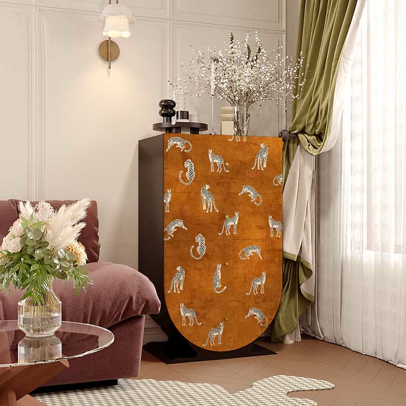 Modern Pattern Solid Wood Storage Cabinet - Ash Wood - image 0