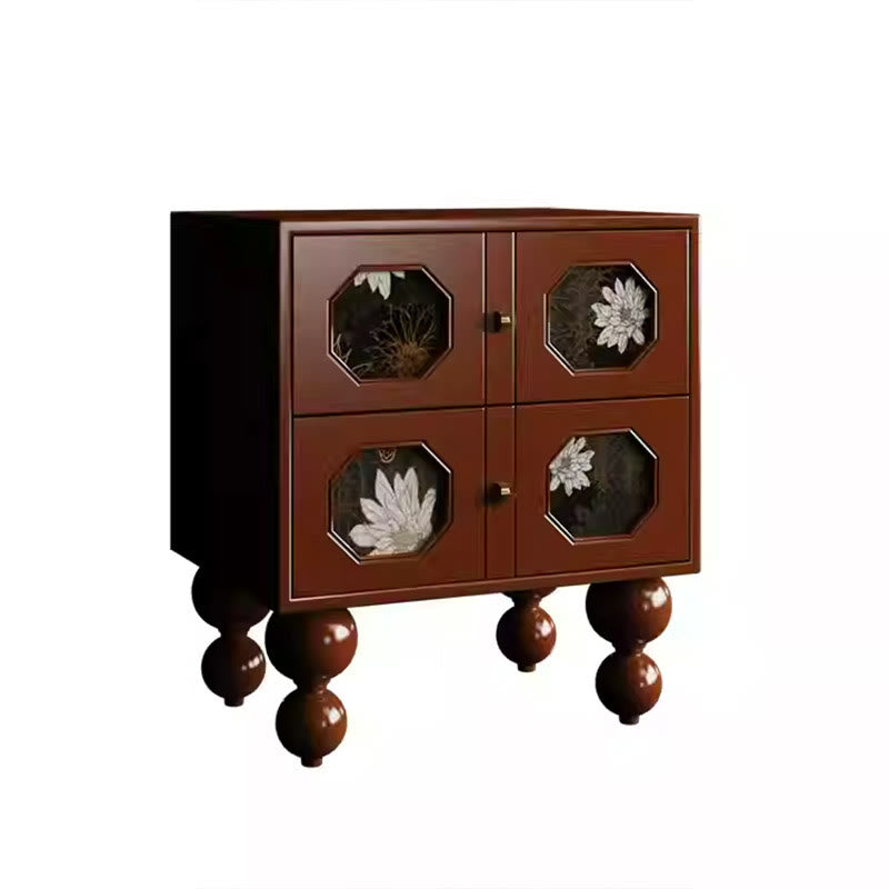 Retro Print Solid Wood Storage Cabinet - image 1