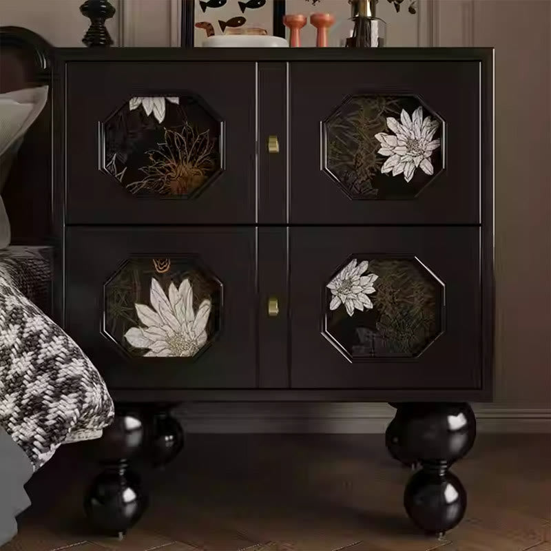 Retro Print Solid Wood Storage Cabinet - image 3