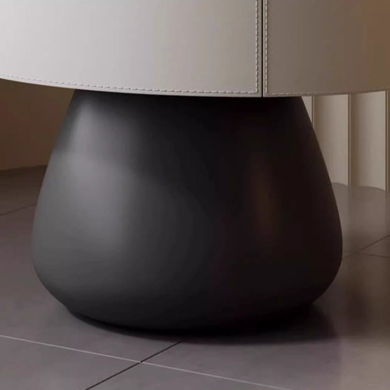 Saddle Leather Nightstand With Mushroom Base