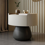 Saddle Leather Nightstand With Mushroom Base - image 2