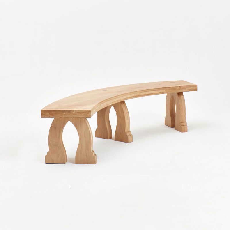 Retro Living Room Solid Wood Bench - Natural wood - image 0