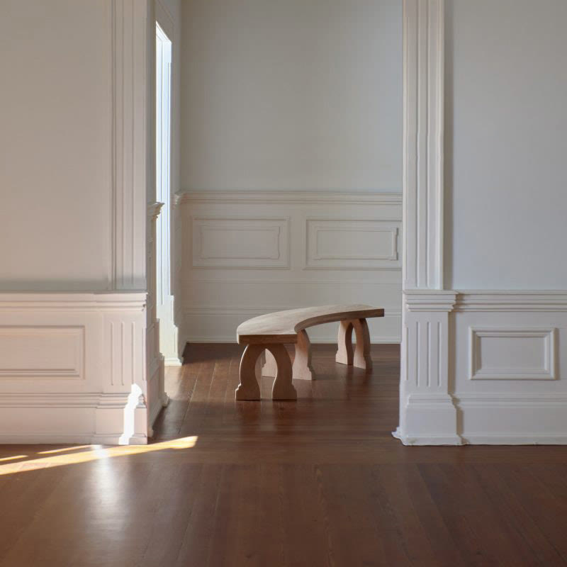 Retro Living Room Solid Wood Bench