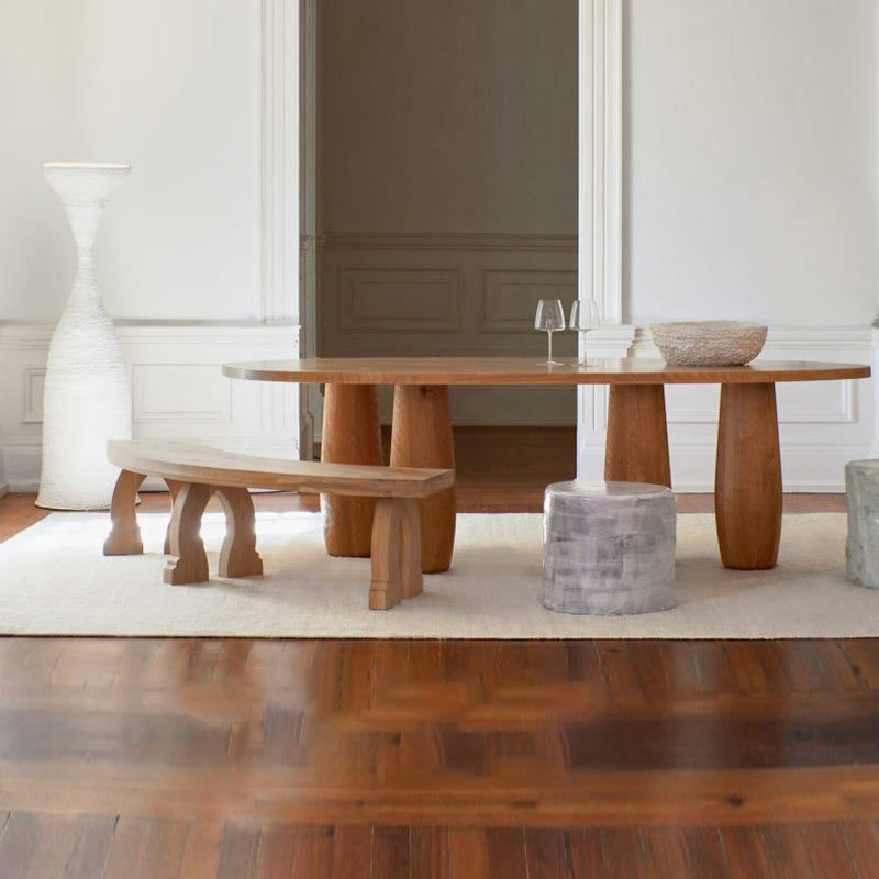 Retro Living Room Solid Wood Bench