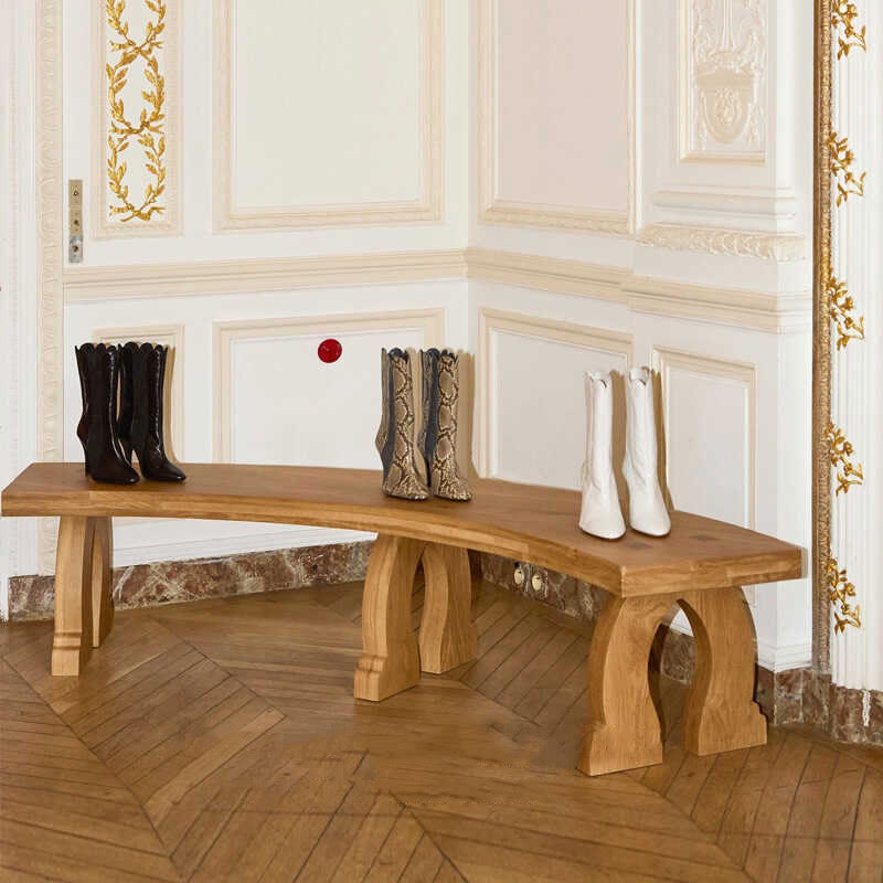 Retro Living Room Solid Wood Bench - image 2