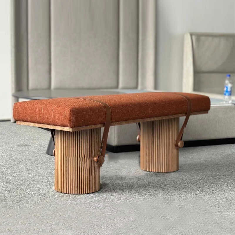 Retro Solid Wood Living Room Sofa Bench