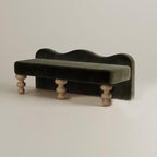 Fan-shaped Back Living Room Sofa Bench - Dark Green - image 7