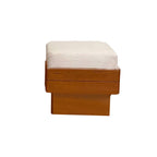 Retro Red-brown Lamb Fur Chair Bedroom Ottoman - image 1