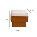 Retro Red-brown Lamb Fur Chair Bedroom Ottoman - image 7