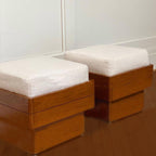 Retro Red-brown Lamb Fur Chair Bedroom Ottoman - 2xReddish brown - image 2