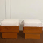 Retro Red-brown Lamb Fur Chair Bedroom Ottoman - image 3