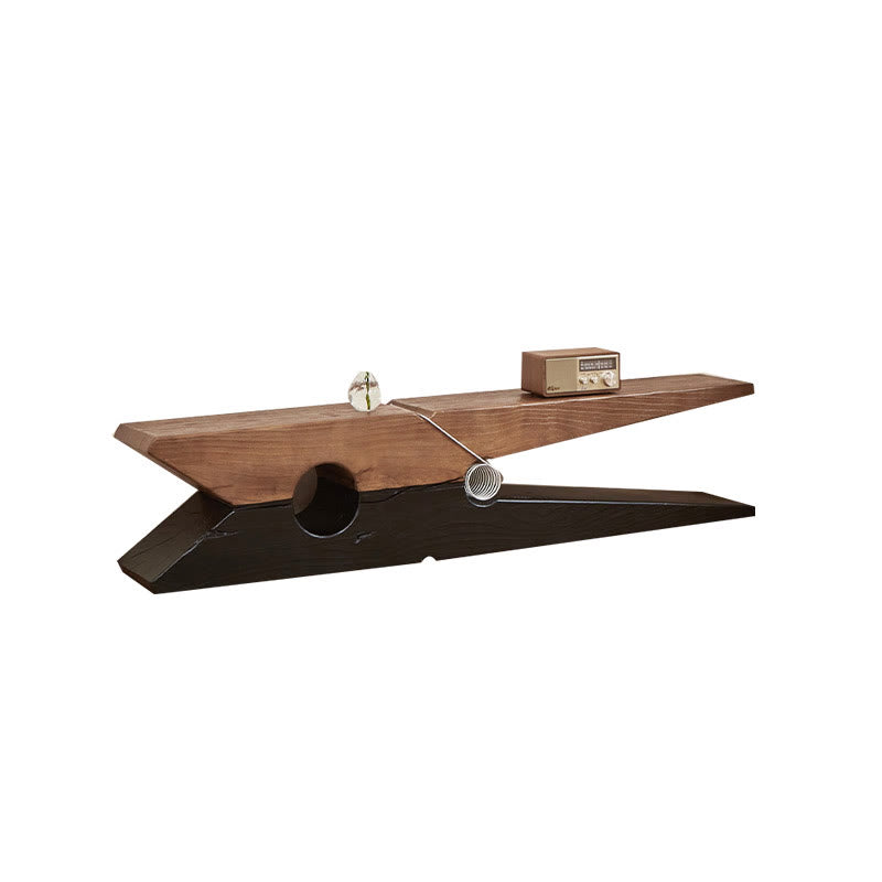 Solid Wood Creative Clip-shaped Living Room Bench