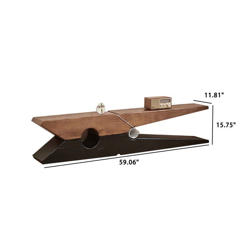 Solid Wood Creative Clip-shaped Living Room Bench - image 7