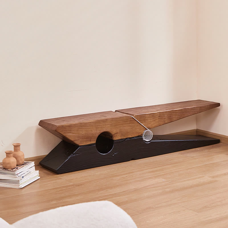 Solid Wood Creative Clip-shaped Living Room Bench